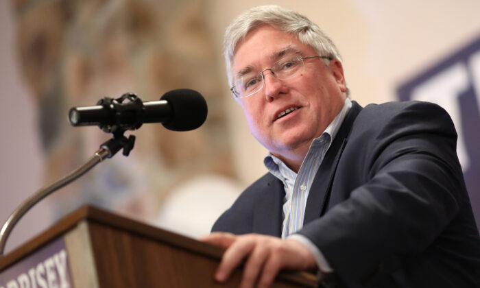 West Virginia Attorney General Patrick Morrisey speaks at an event in Inwood, W.Va., on Oct. 22, 2018. (Win McNamee/Getty Images)