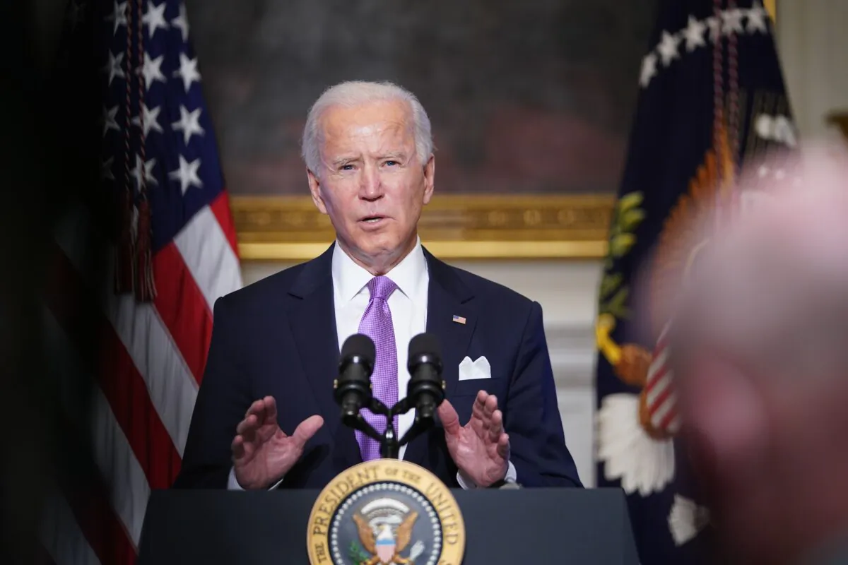 U.S. President Joe Biden speaks on COVID-19 response in the State Dining Room of the White House, on Jan. 26, 2021. -(Mandel Ngan/AFP via Getty Images)