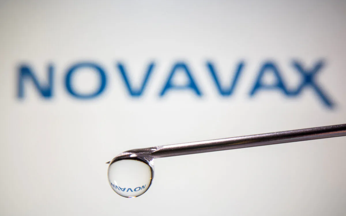 A Novavax logo in this illustration taken Nov. 9, 2020. (Dado Ruvic/Illustration/Reuters)