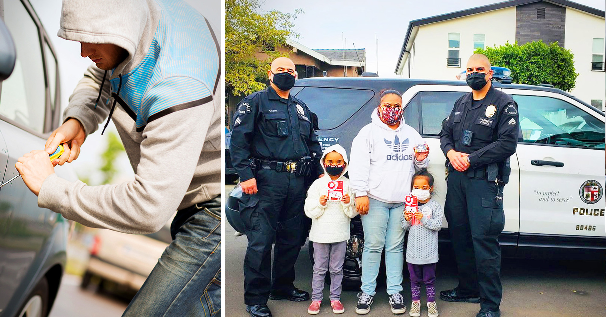 Family Has All Their New Clothes Stolen After Thieves Break Into Car, so LAPD Officers Step In to Help - Vimarsana News