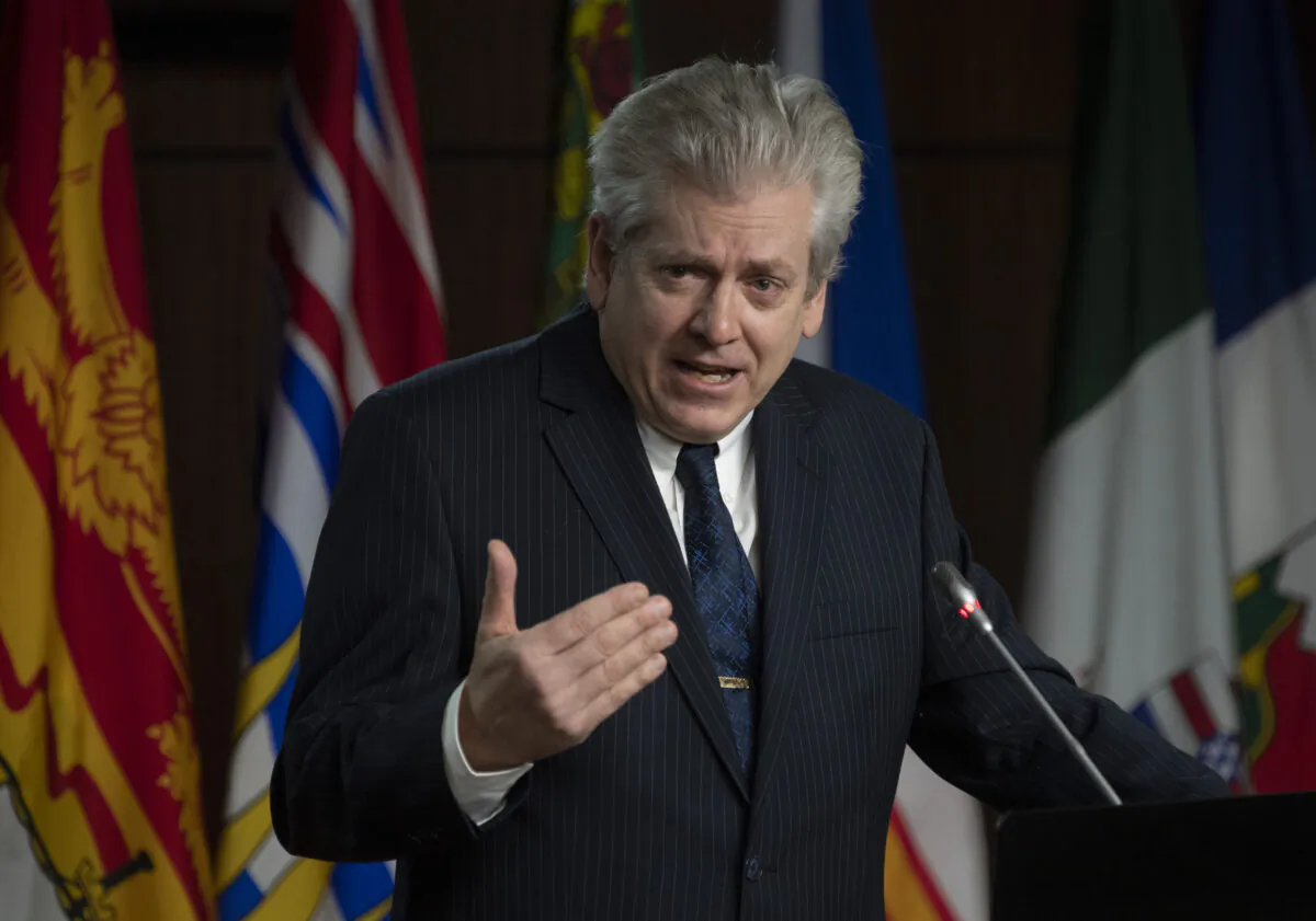 NDP Ethics critic Charlie Angus speaks during a news conference on Parliament Hill in Ottawa on Dec. 16, 2020. (Adrian Wyld/The Canadian Press)