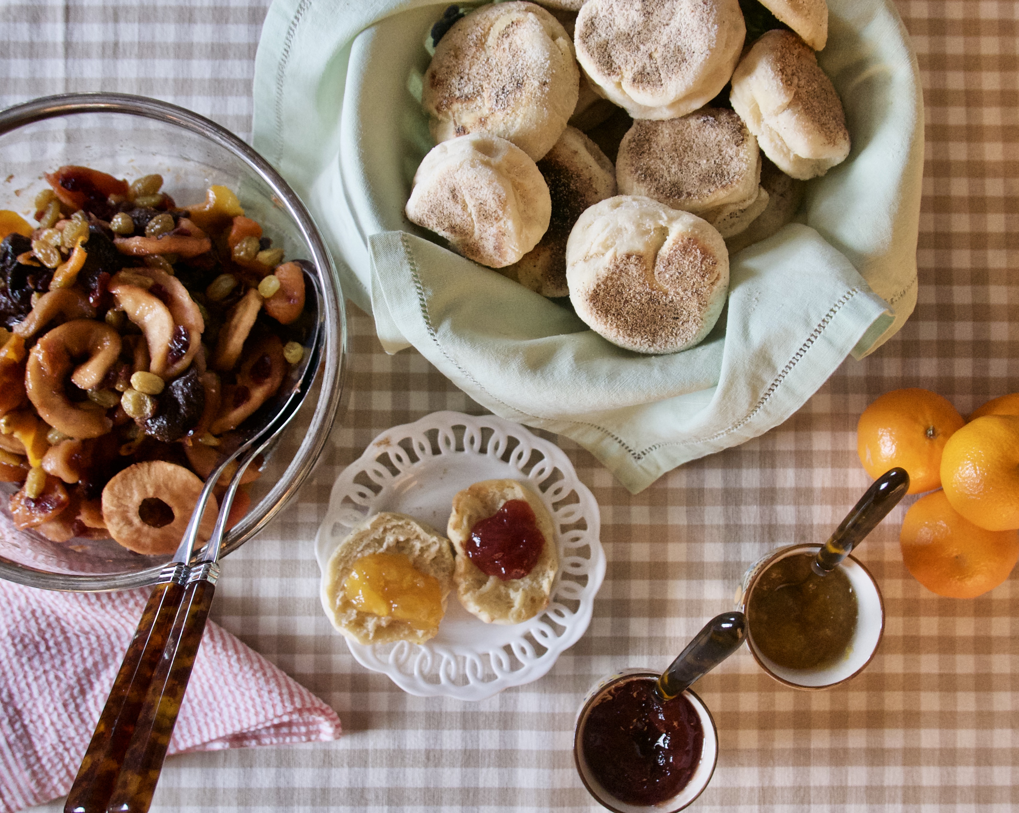 muffins and fruit spread