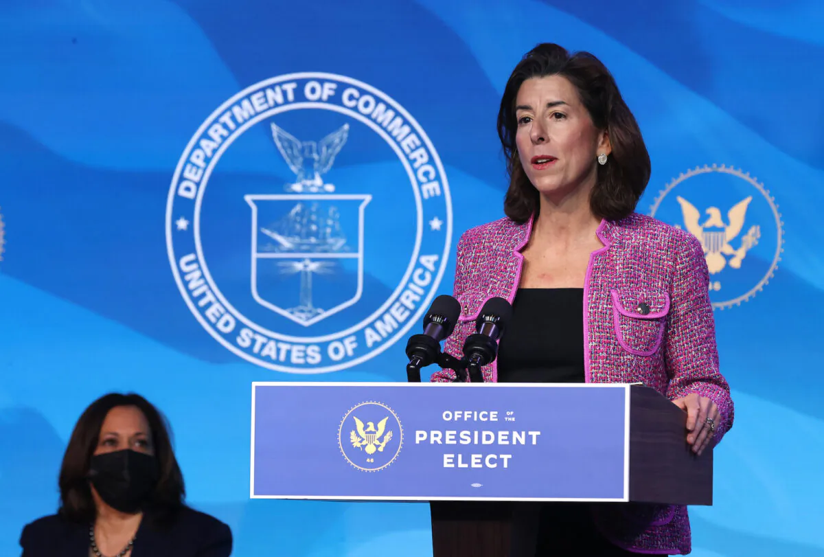 Rhode Island Gov. Gina Raimondo delivers remarks after then-President-elect Joe Biden announced her as his Commerce Secretary nominee, in Wilmington, Del., on Jan. 8, 2021. (Chip Somodevilla/Getty Images)