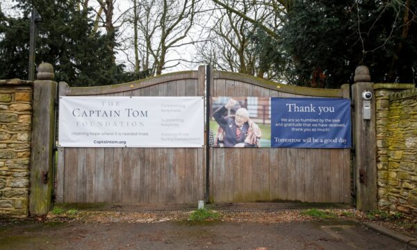 A poster supporting The Captian Tom Moore Foundation