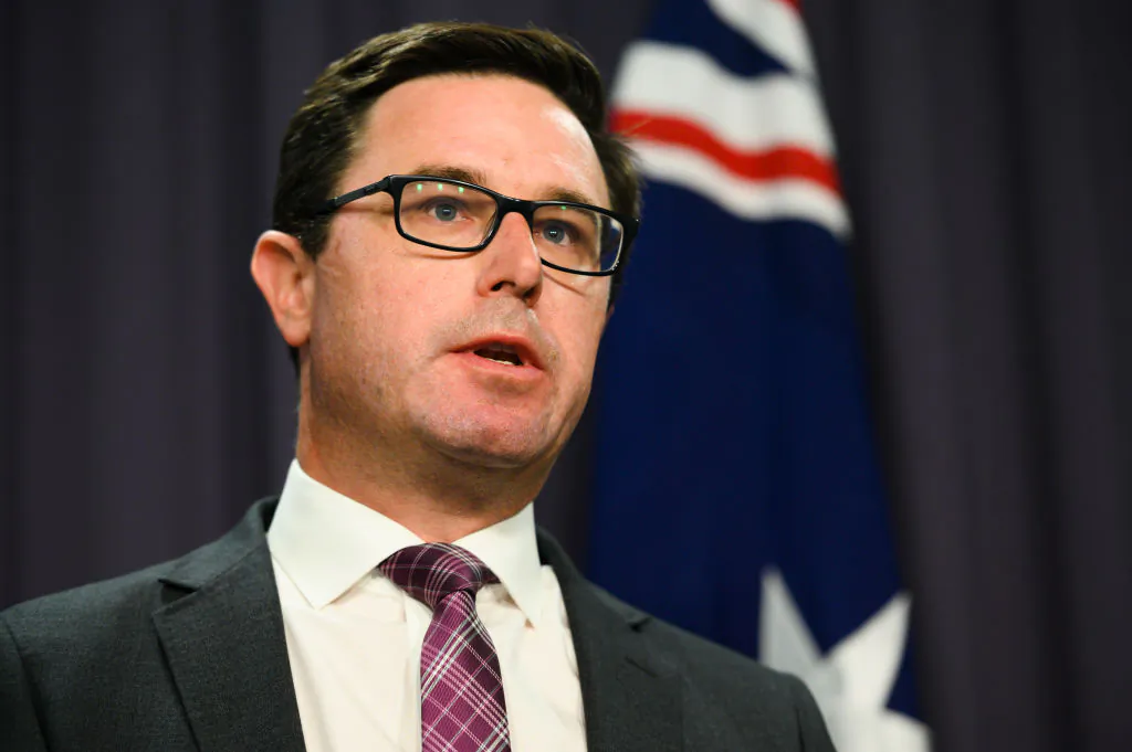 David Littleproud speaks during a press conference at Parliament House in Canberra, Australia, on Jan. 5, 2020. (Rohan Thomson/Getty Images)