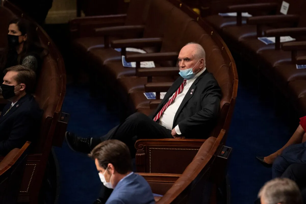Rep. Mike Kelly (R-Pa.) attends a joint session of Congress to certify the Electoral College votes of the 2020 presidential election in the House chamber at the US Capitol in Washington, DC, Jan. 6, 2021. (Caroline Brehman/AFP via Getty Images)