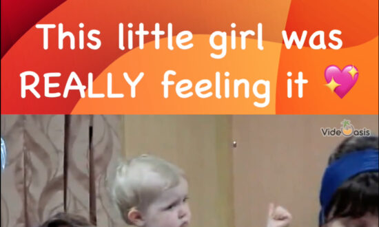 Funny Little Girl Conducts Choir