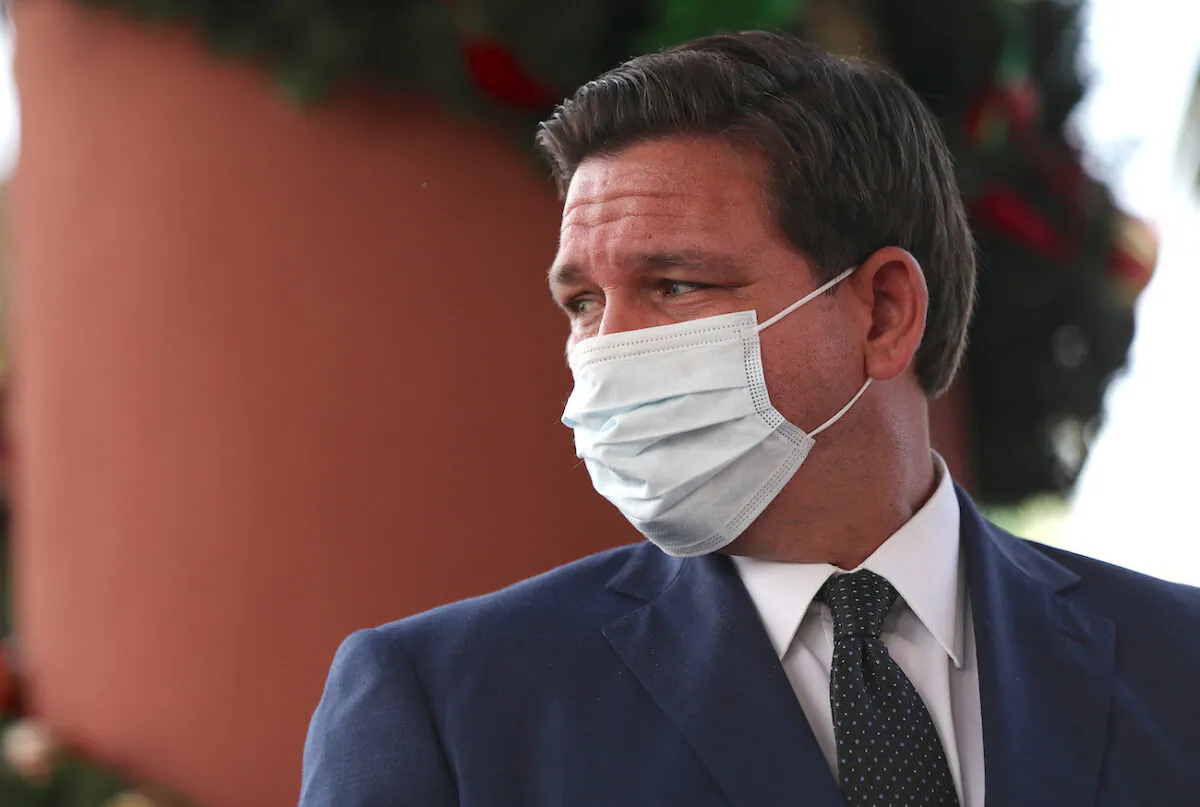 Florida Gov. Ron DeSantis attends a press conference in Pompano Beach, Fla.,, on Dec. 16, 2020. (Joe Raedle/Getty Images)