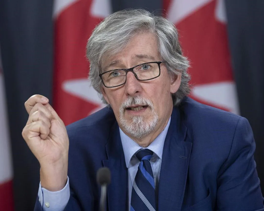 Privacy commissioner Daniel Therrien speaks during a news conference in Ottawa, on Dec. 10, 2019. (Adrian Wyld/The Canadian Press)