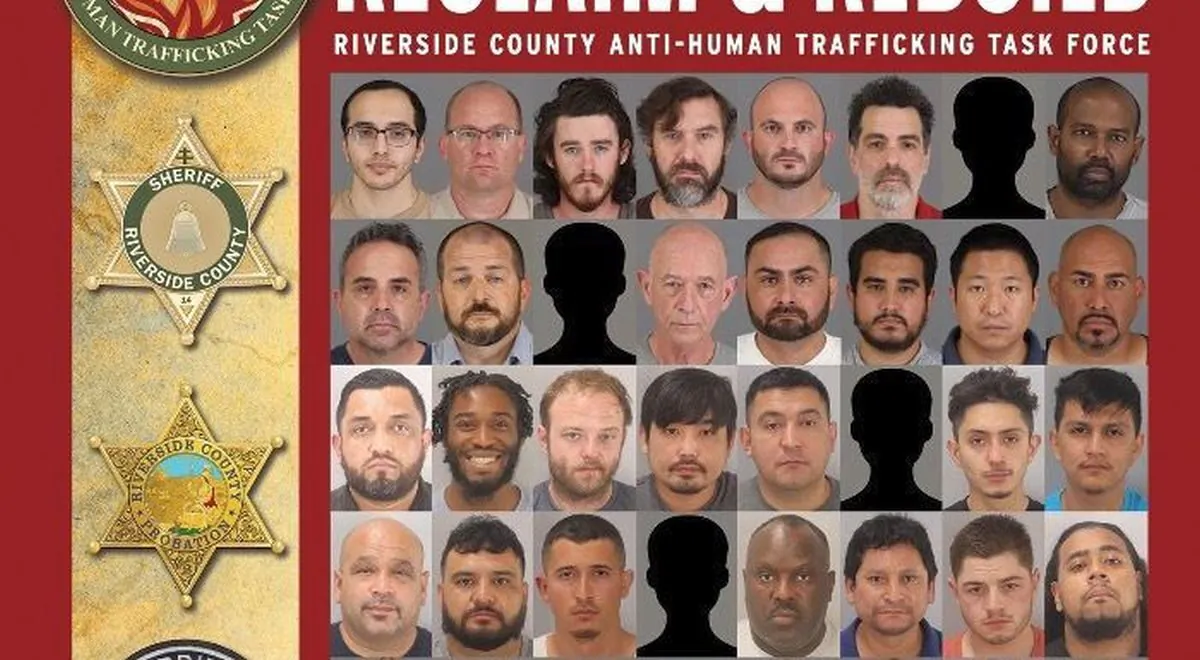 Sixty-four arrests were made, officials in Riverside County announced Feb. 2. (Riverside County Sheriff's Dept.)