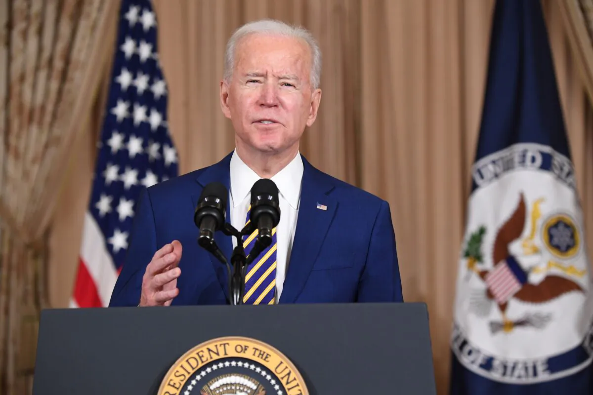 President Joe Biden speaks about foreign policy at the State Department in Washington, on February 4, 2021. (SAUL LOEB/AFP via Getty Images)