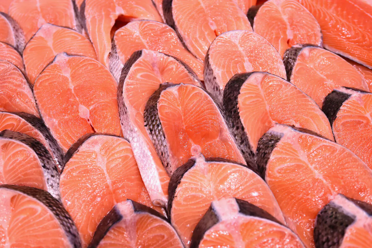 Salmon fillets at the Sydney Fish Market in Australia on Dec. 24, 2015. (Cameron Spencer/Getty Images)
