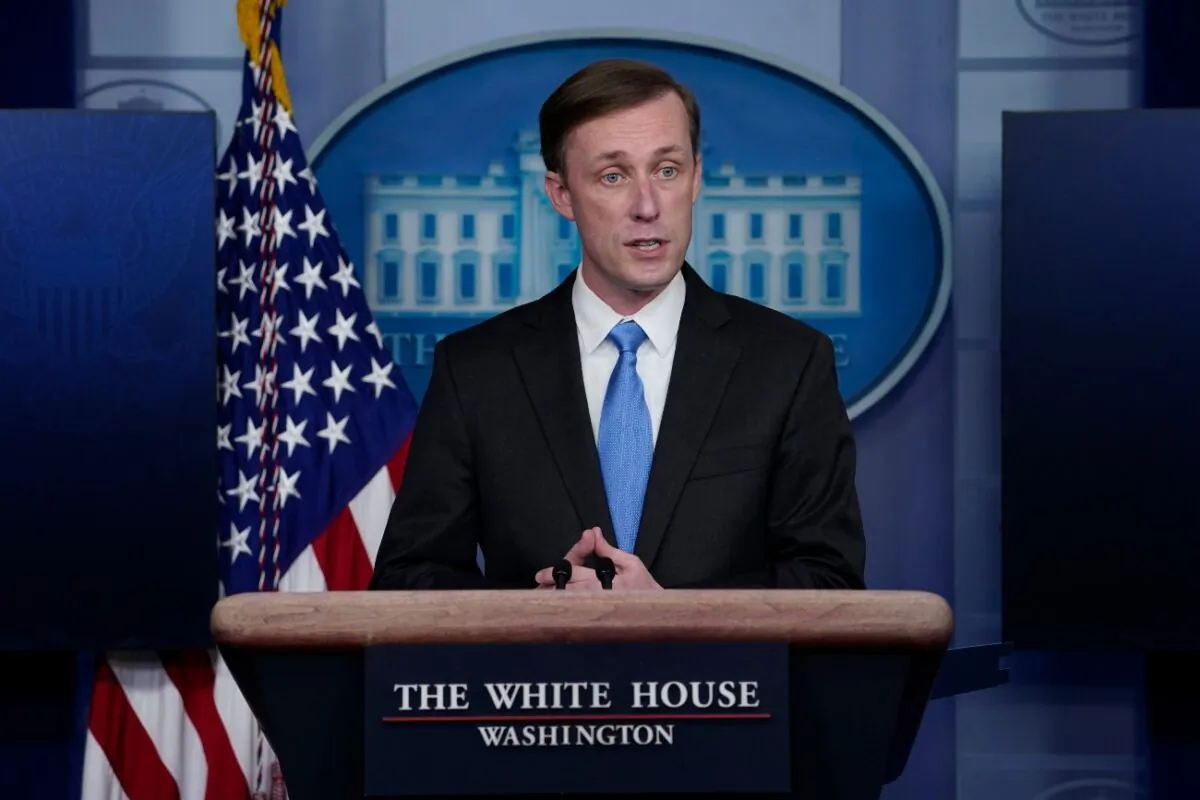 National security adviser Jake Sullivan speaks during a press briefing at the White House, in Washington, on Feb. 4, 2021. (Evan Vucci/AP Photo)