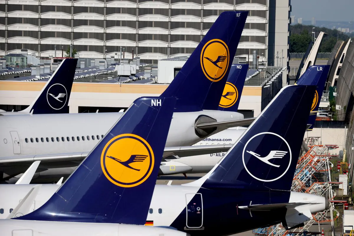 Lufthansa planes are seen parked on the tarmac of Frankfurt Airport, Germany on June 25, 2020. (Kai Pfaffenbach/Reuter File Photo)