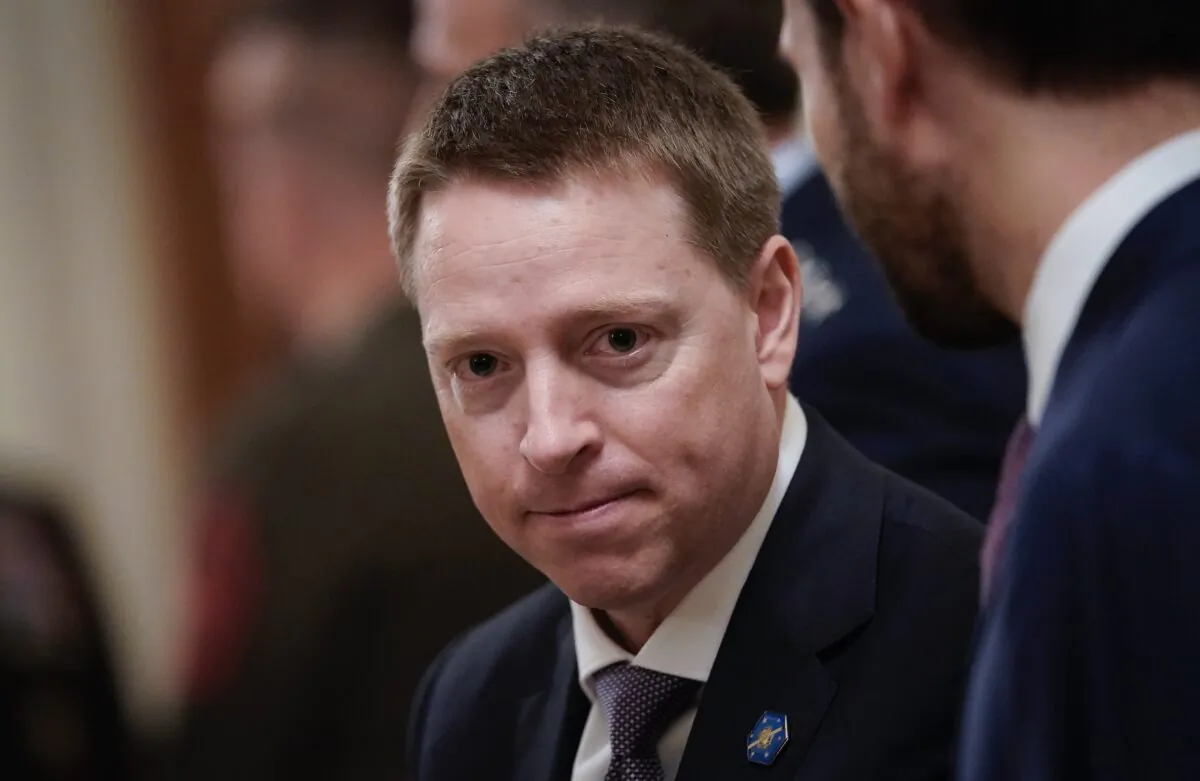 Deputy national security adviser Matthew Pottinger arrives for a Medal of Honor ceremony in the East Room of the White House in Washington on Sept. 11, 2020. (Drew Angerer/Getty Images)