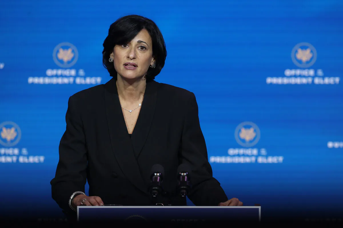 Dr. Rochelle Walensky, later confirmed as the director of the Centers for Disease Control and Prevention, speaks at a press conference in Wilmington, Del., on Dec. 8, 2020. (Chip Somodevilla/Getty Images)