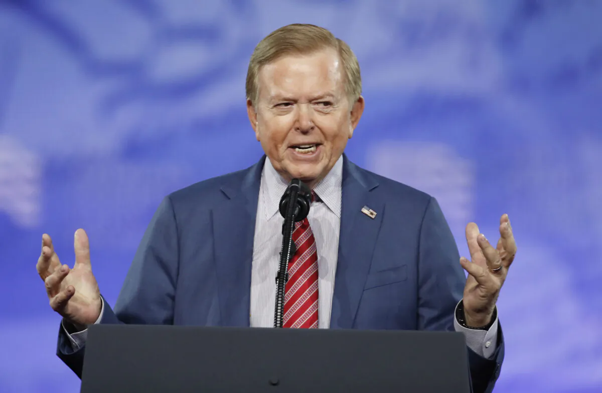 Lou Dobbs speaks at the Conservative Political Action Conference in Oxon Hill, Md., on Feb. 24, 2017. (Alex Brandon/AP Photo)