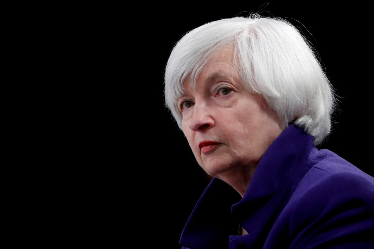 U.S. Treasury Secretary Janet Yellen, former Federal Reserve chair, holds a news conference after a two-day Federal Open Market Committee (FOMC) meeting in Washington on Dec. 13, 2017. (Jonathan Ernst/Reuters)