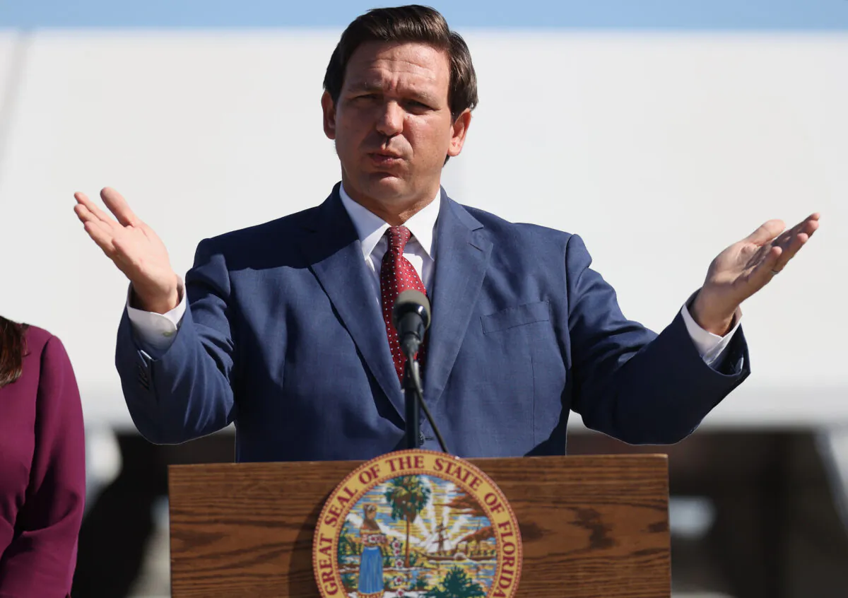 Florida Gov. Ron DeSantis at the Hard Rock Stadium in Miami Gardens, Fla., on Jan. 6, 2021. (Joe Raedle/Getty Images)