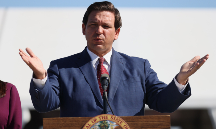 Florida Gov. Ron DeSantis at the Hard Rock Stadium in Miami Gardens, Fla., on Jan. 6, 2021. (Joe Raedle/Getty Images)