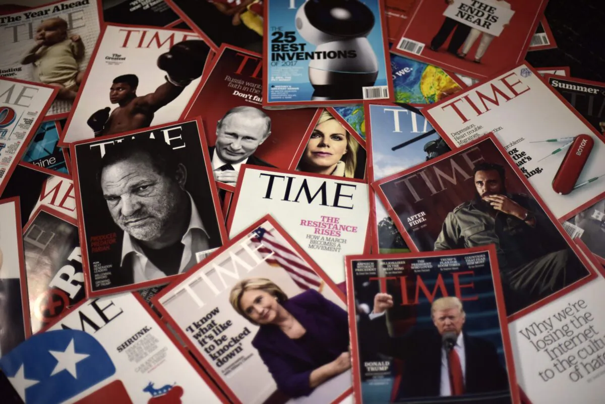 Time magazine copies on Nov. 27, 2017. (Eric Baradat/AFP via Getty Images)