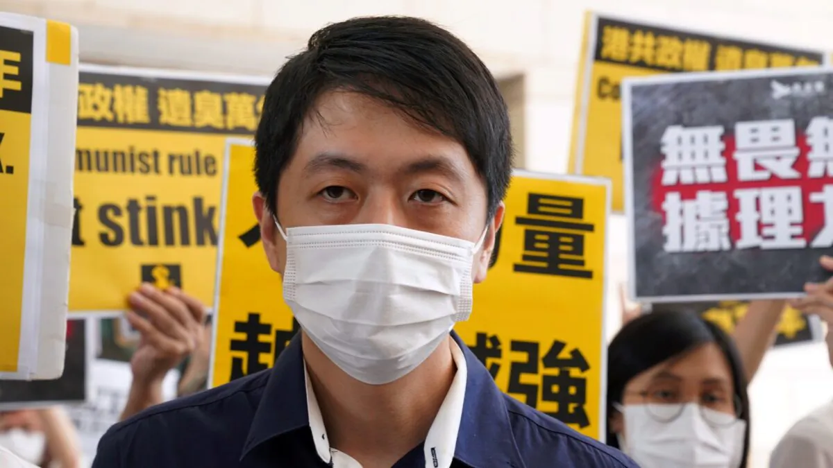 Former pro-democracy lawmaker Ted Hui Chi-fung appears outside West Kowloon Magistrates' Courts in Hong Kong, on Nov. 19, 2020. (Lam Yik/Reuters