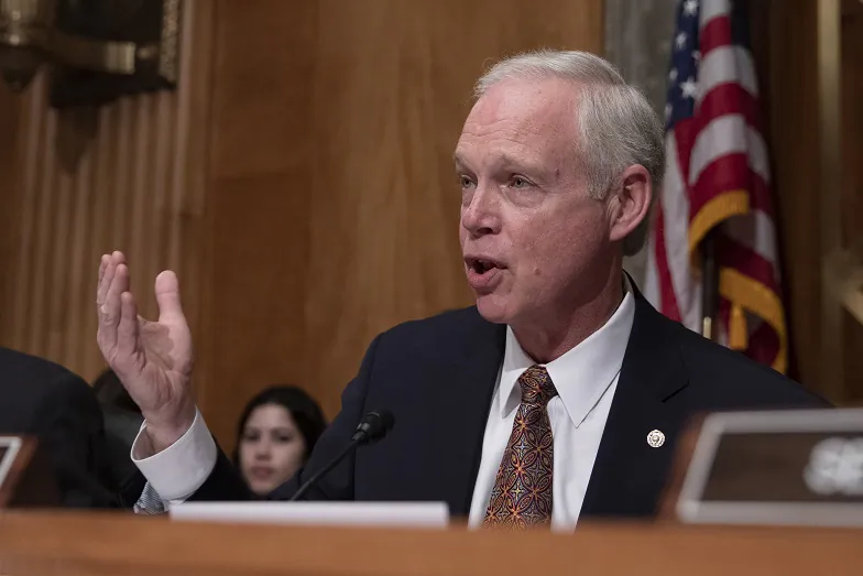 Senator Ron Johnson (R-Wis.) on Capitol Hill in Washington on April 9, 2019. (Alex Edelman/Getty Images)