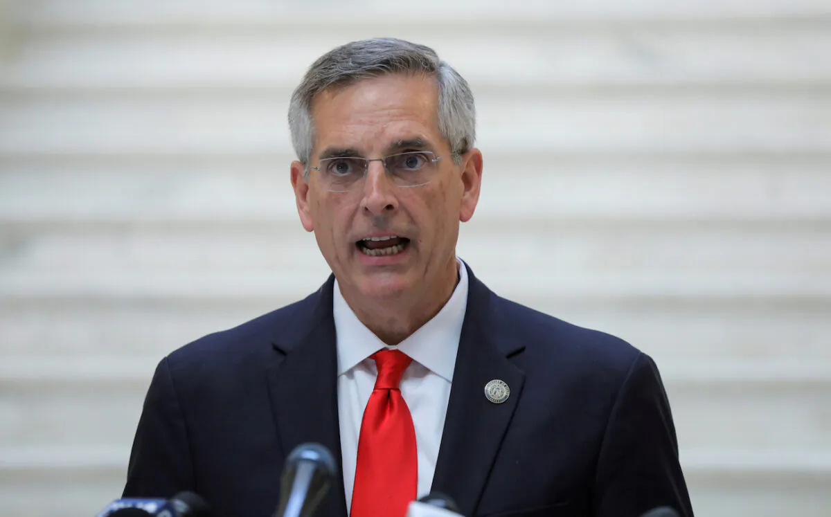Georgia Secretary of State Brad Raffensperger speaks at a news conference at the State Capitol in Atlanta on Nov. 6, 2020. (Dustin Chambers/Reuters)