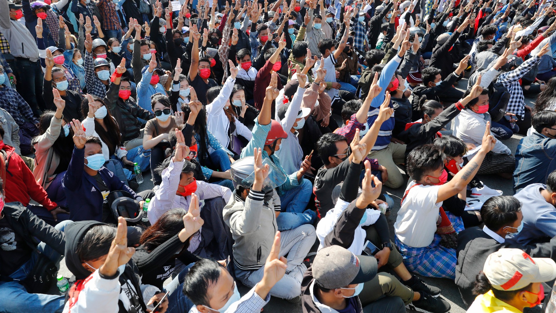 Protesters in Burma