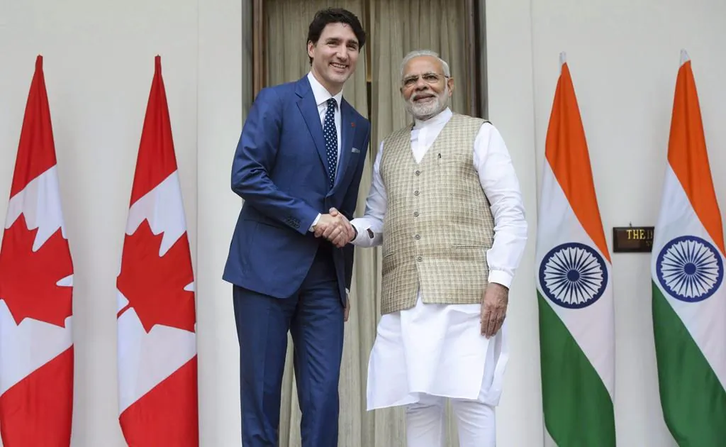 Prime Minister Justin Trudeau meets with the Prime Minister of India Narendra Modi at Hyderabad House in New Delhi, India on Feb. 23, 2018. (Sean Kilpatrick/The Canadian Press)