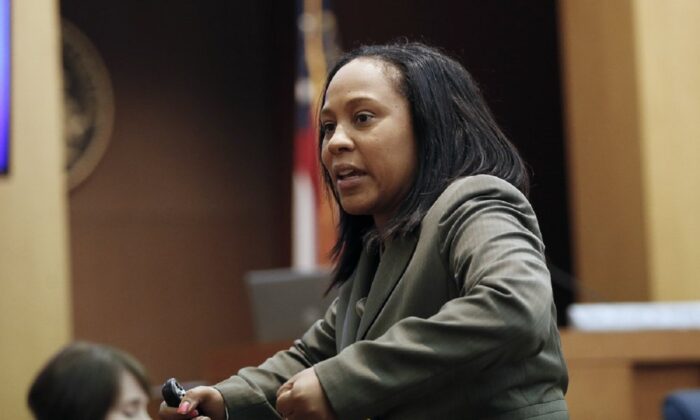 Fulton County Deputy District Attorney Fani Willis makes closing arguments during a trial in Atlanta, Ga., on Aug. 24, 2016. (John Bazemore/AP Photo)