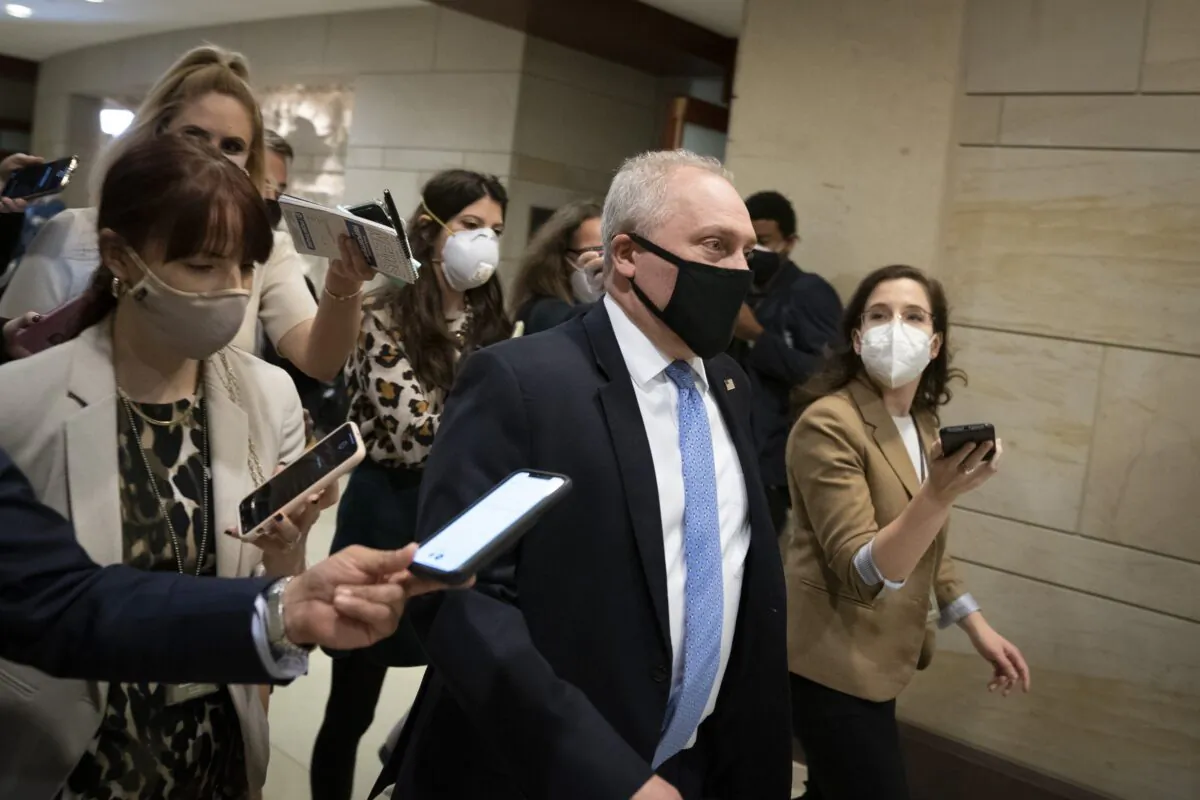 House Minority Whip Steve Scalise (R-La.) walks in Washington on Feb. 3, 2021. (Drew Angerer/Getty Images)