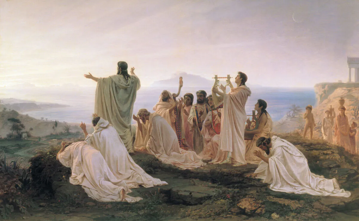 “Pythagoreans Celebrate the Sunrise,” 1869, by Fyodor Bronnikov. Tretyakov Gallery, Moscow, Russia. (Public Domain)