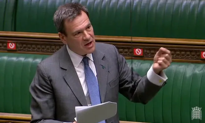 Bob Seely MP speaks in the UK Parliament in Westminster, London, on Jan. 20, 2021. (Parliamentlive.tv/Screenshot)