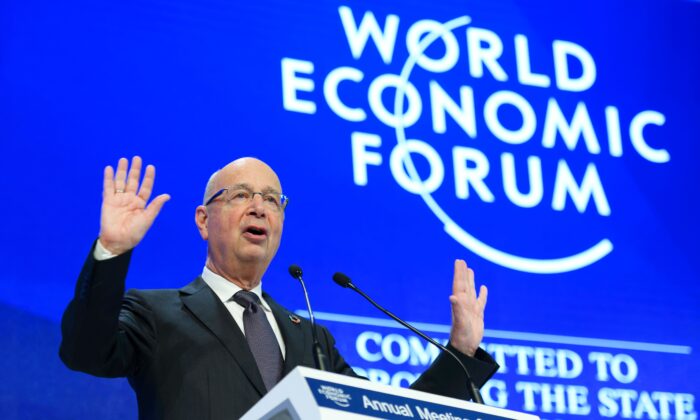 World Economic Forum founder and executive chairman Klaus Schwab gestures during a session of the World Economic Forum, in Davos, Switzerland, on Jan. 19, 2017. (Fabrice Coffrini/AFP via Getty Images)