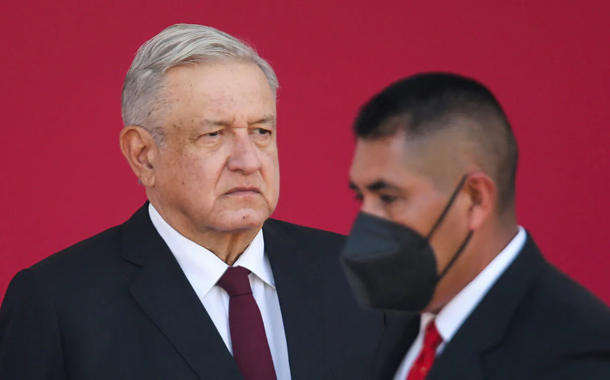Mexican President Andres Manuel Lopez Obrador attends the 108th anniversary of the epic military feat known as "March of Loyalty", after he faced a coronavirus disease (COVID-19) infection at the Chapultepec Castle in Mexico City, Mexico on Feb. 9, 2021. (Edgard Garrido/File Photo/Reuters)