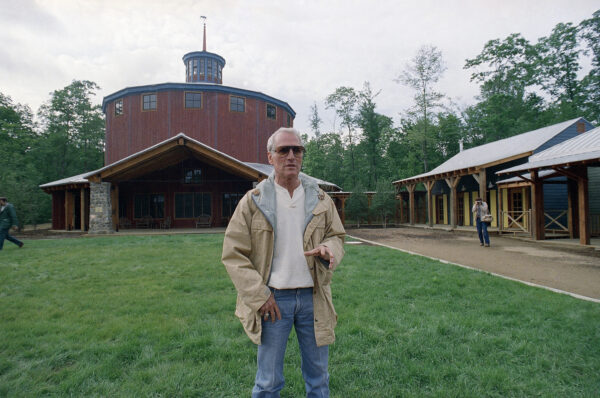 Actor Paul Newman arrives the camp