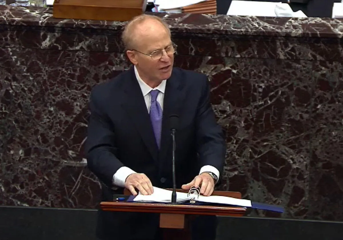 Former President Donald Trump's defense attorney David Schoen speaks on the fourth day of former President Donald Trump's second impeachment trial at the U.S. Capitol in Washington, on Feb. 12, 2021. (congress.gov via Getty Images)