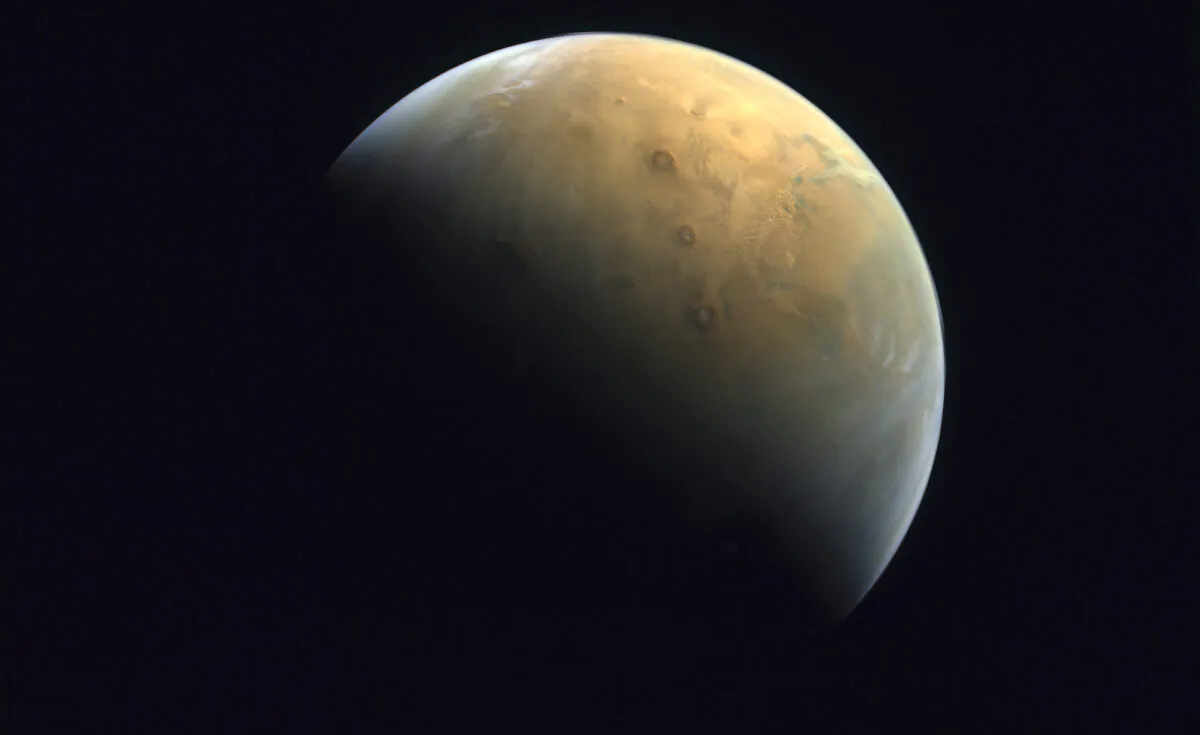 Mars on Feb. 10, 2021. (Mohammed bin Rashid Space Center/UAE Space Agency via AP)
