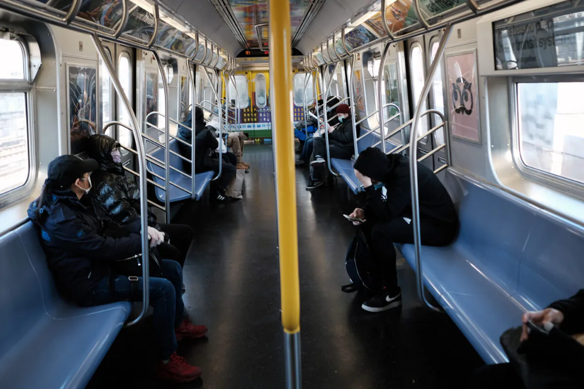 A subway train at a Brooklyn station in New York City on Nov. 18, 2020. (Spencer Platt/Getty Images)