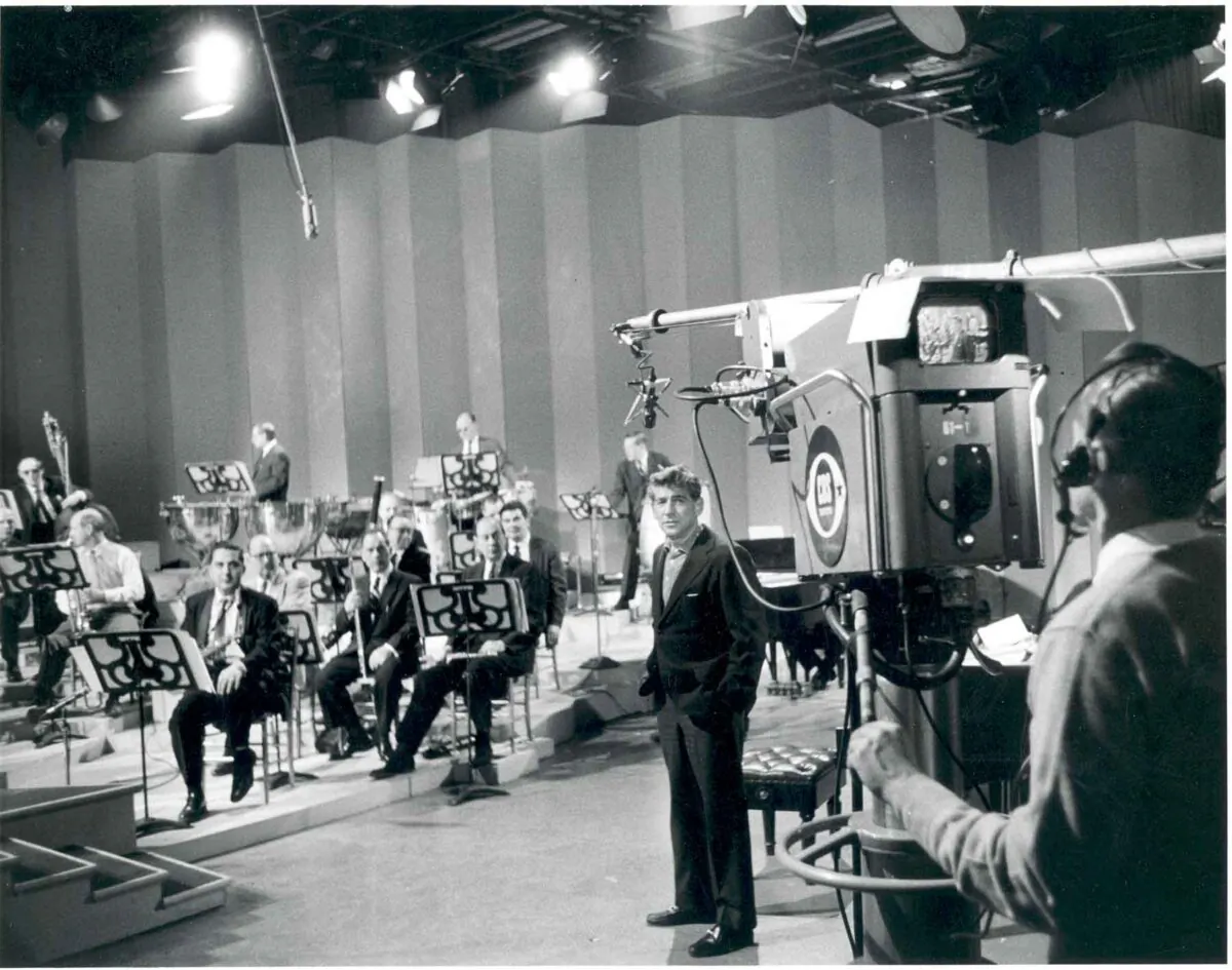 Classical music was once popular enough to warrant television broadcasts. Leonard Bernstein with members of the New York Philharmonic rehearsing for a television broadcast. (Infrogmation/CC-BY-SA-2.5)