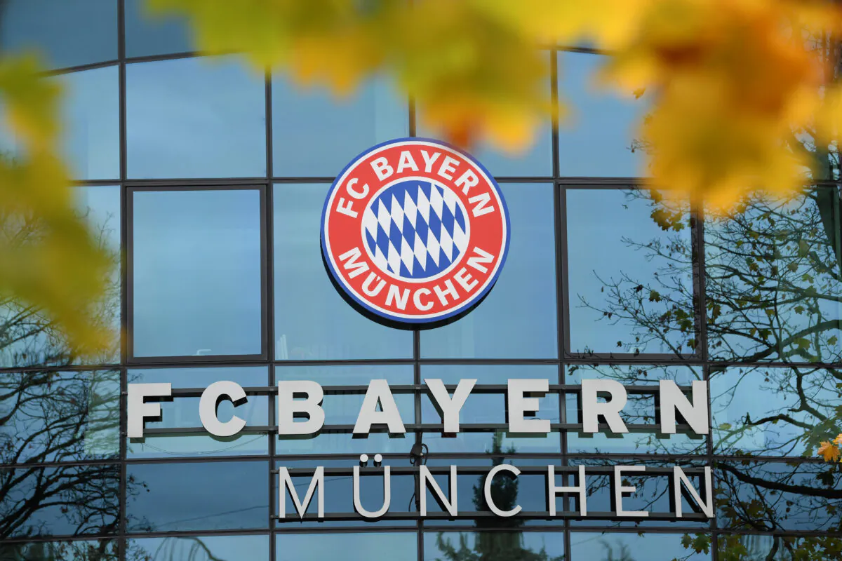 The Logo of FC Bayern Muenchen is seen at Saebener Strasse training ground in Munich, Germany, on Nov. 03, 2019. (Sebastian Widmann/Bongarts/Getty Images)