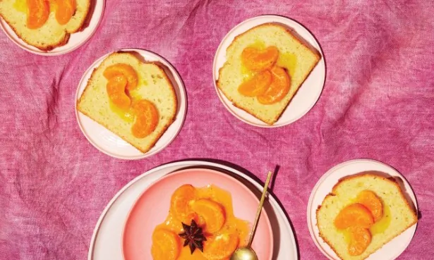 Polenta Pound Cake With Spiced Mandarins