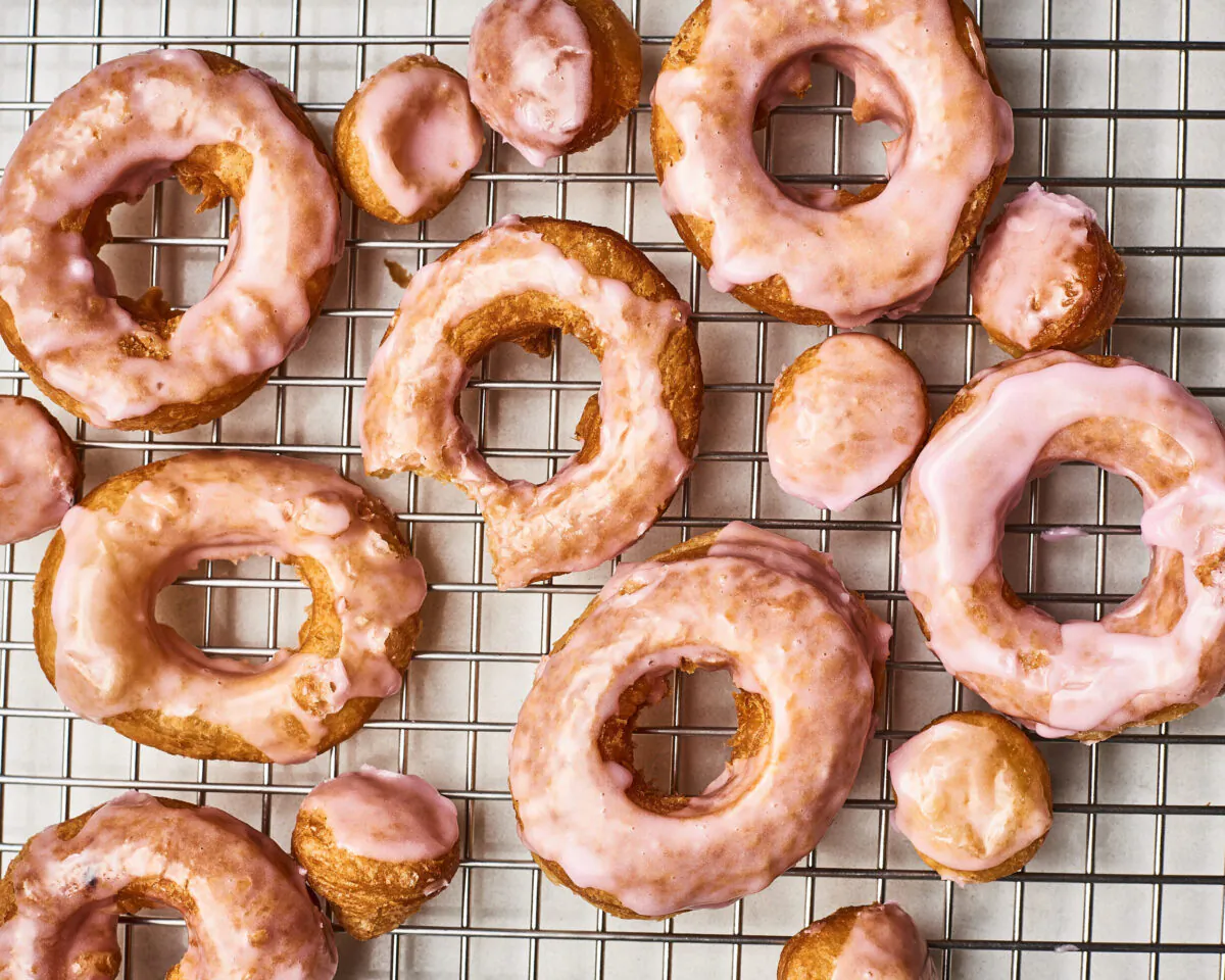 Puff pastry doughnuts bake up extra-tall, with irresistible layers of buttery, flaky dough. (Joe Lingeman/TNS)