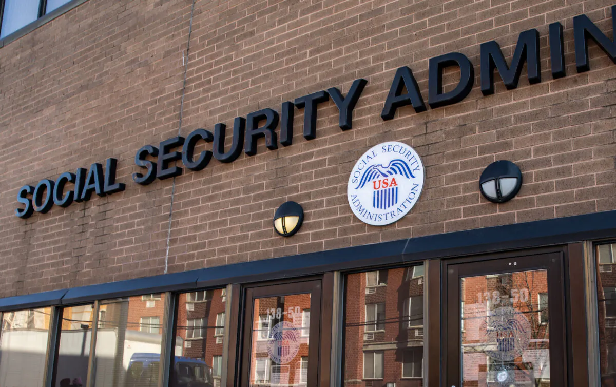 A view of a Social Security Administration during the COVID-19 pandemic in Flushing, N.Y., on Feb. 10, 2021. (Chung I Ho/The Epoch Times)