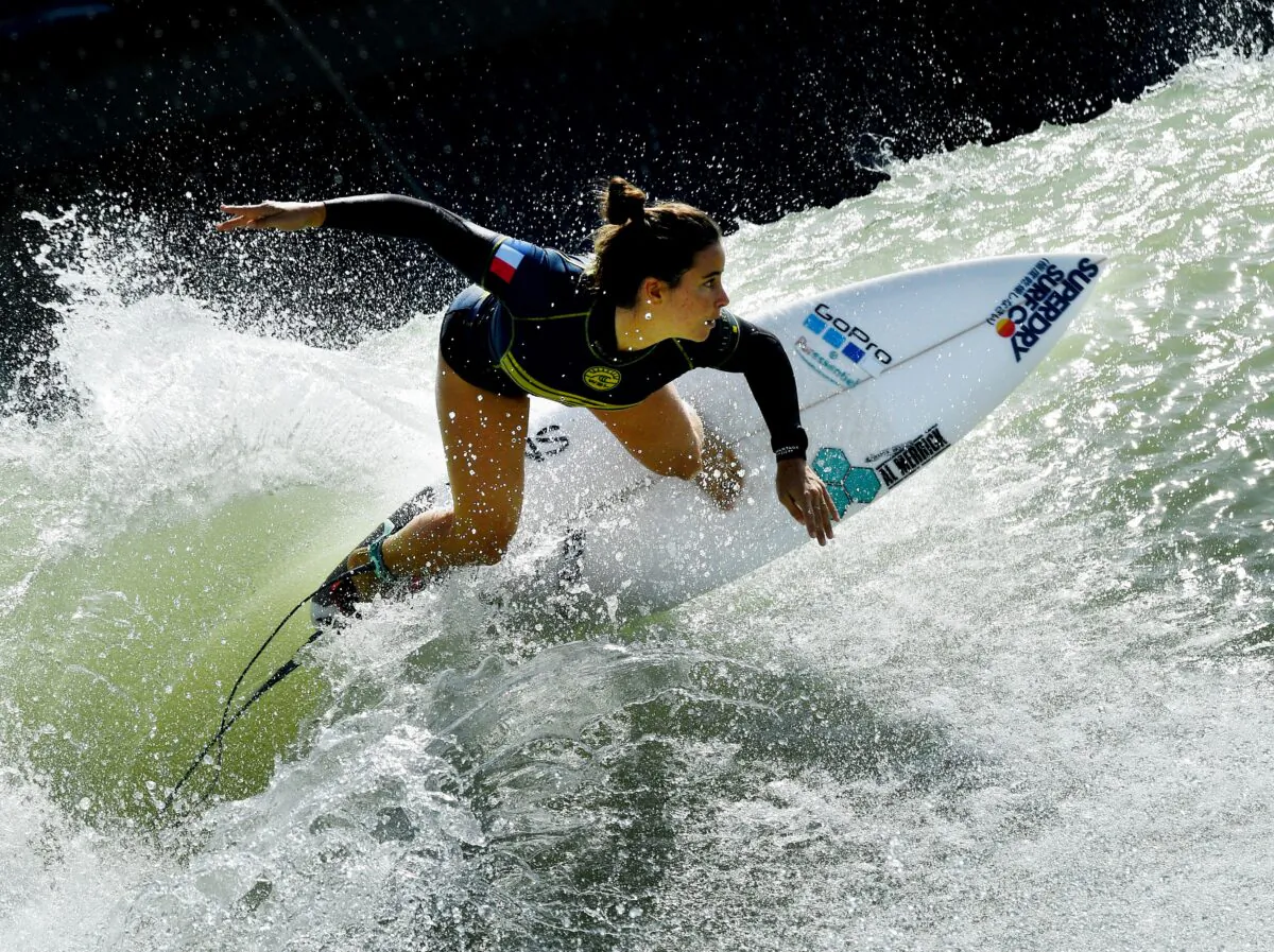 French surfer Johanne Defay during the World Surf League qualifiers. 

MARK RALSTON/AFP via Getty Images