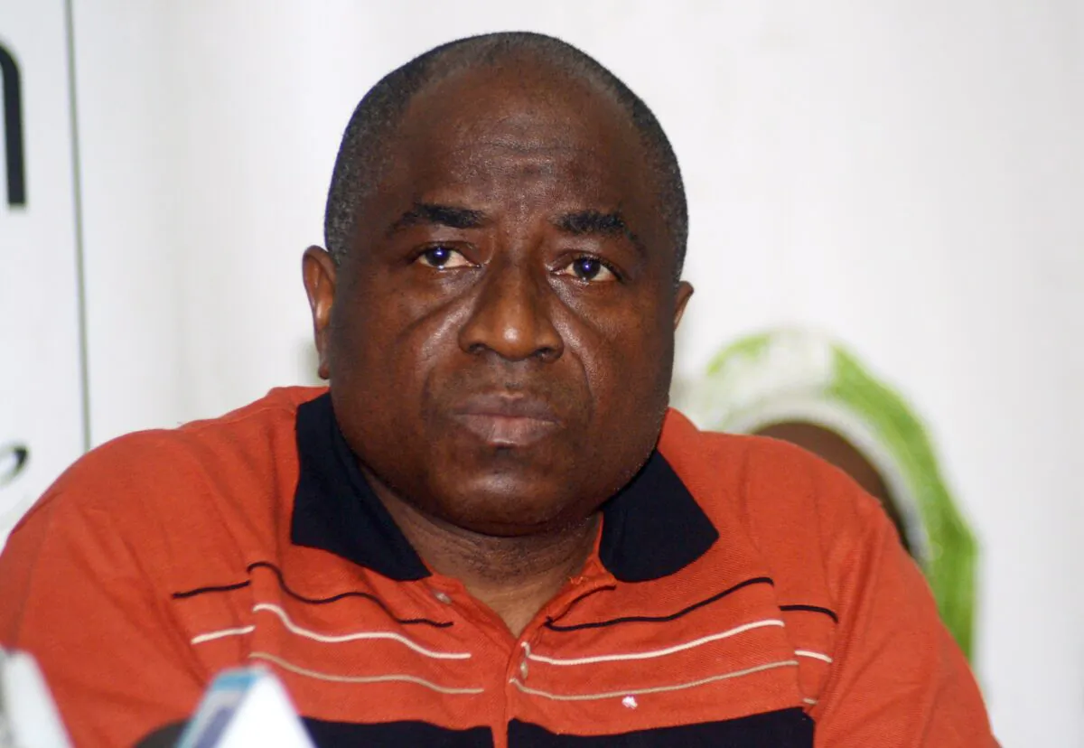 Guinea's minister of Health and Public Hygiene Remy Lamah delivers the weekly press conference of the interdepartmental committee to fight the Ebola haemorrhagic fever in Conakry on June 28, 2014. (Cellou Binani/AFP via Getty Images)