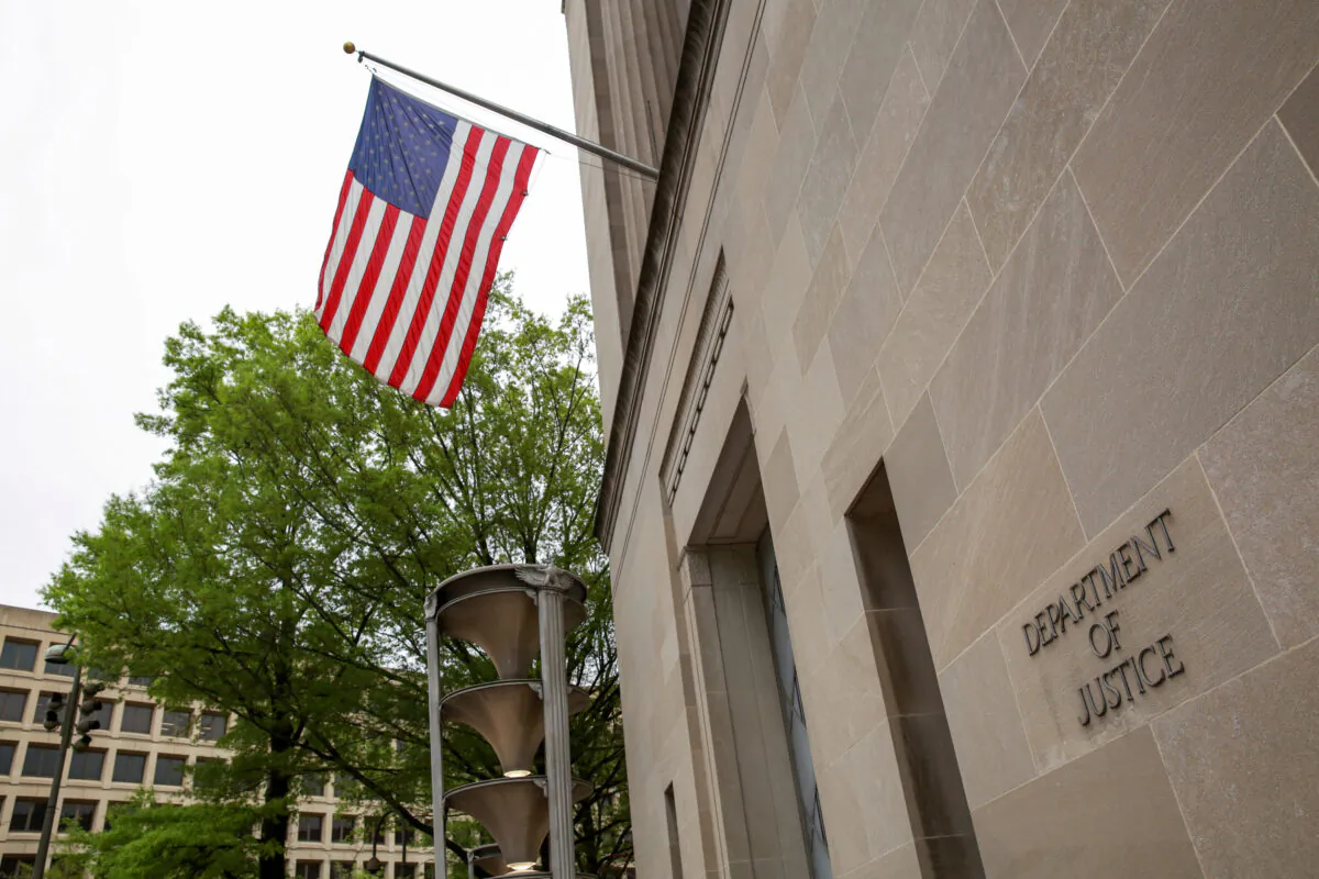 A general view of the Department of Justice building in Washington, on April 18, 2019. (Amr Alfiky/Reuters)