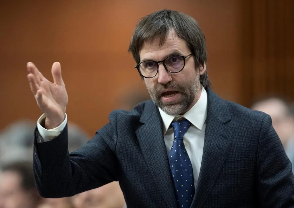 Minister of Canadian Heritage Steven Guilbeault rises during question period in the House of Commons, on Feb. 3, 2020, in Ottawa. (Adrian Wyld/The Canadian Press)