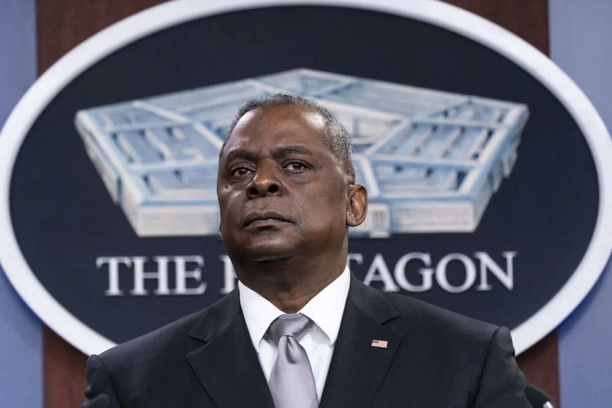 Secretary of Defense Lloyd Austin listens to a question as he speaks during a media briefing at the Pentagon on Feb. 19, 2021, in Washington. (Alex Brandon/AP Photo)